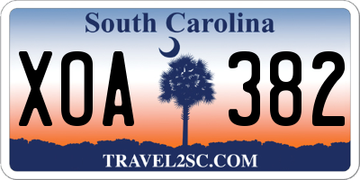 SC license plate XOA382