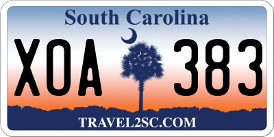 SC license plate XOA383