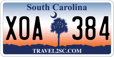 SC license plate XOA384