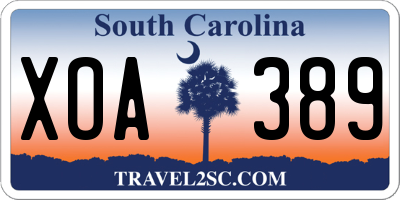 SC license plate XOA389