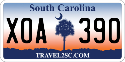 SC license plate XOA390