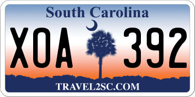 SC license plate XOA392