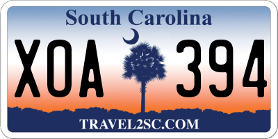 SC license plate XOA394