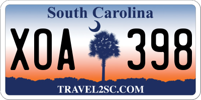 SC license plate XOA398