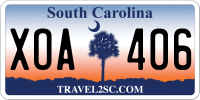 SC license plate XOA406