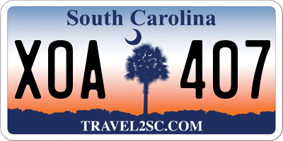 SC license plate XOA407