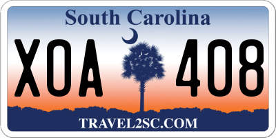 SC license plate XOA408
