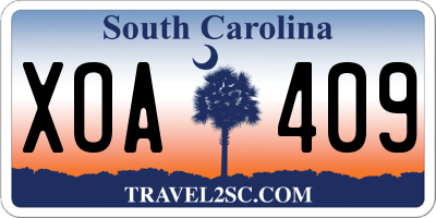 SC license plate XOA409