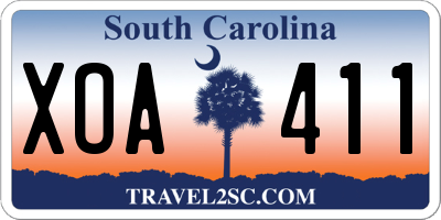 SC license plate XOA411