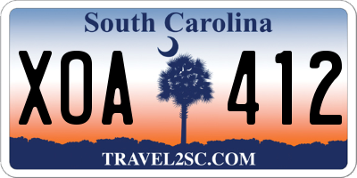 SC license plate XOA412