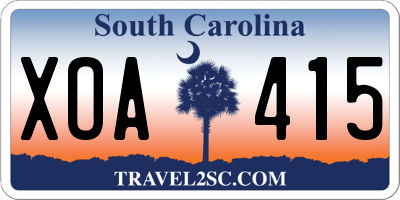 SC license plate XOA415
