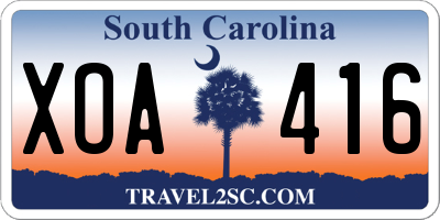 SC license plate XOA416