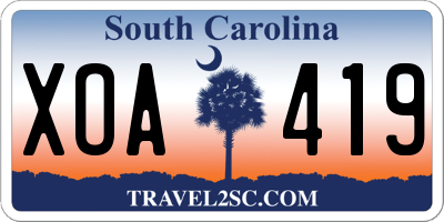 SC license plate XOA419
