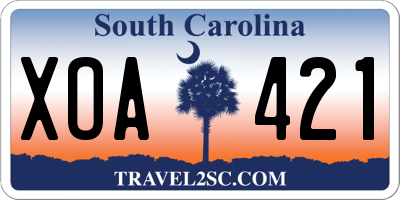 SC license plate XOA421