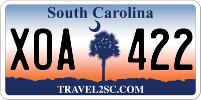 SC license plate XOA422