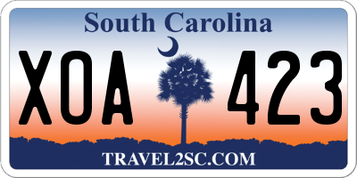 SC license plate XOA423