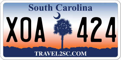 SC license plate XOA424