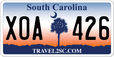 SC license plate XOA426