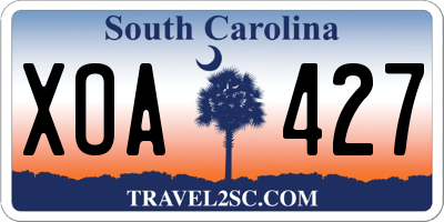 SC license plate XOA427
