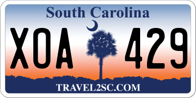 SC license plate XOA429
