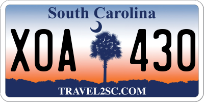 SC license plate XOA430
