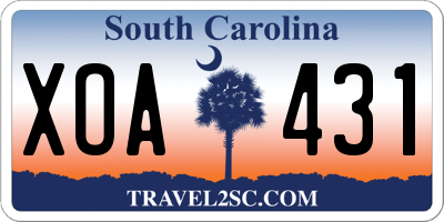 SC license plate XOA431
