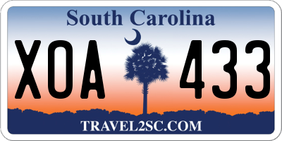 SC license plate XOA433