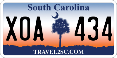 SC license plate XOA434