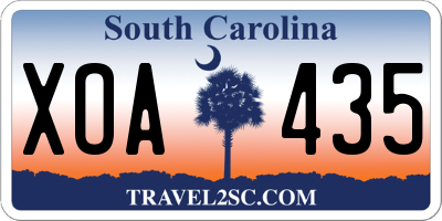 SC license plate XOA435