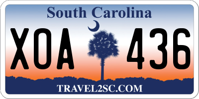 SC license plate XOA436