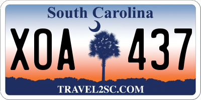 SC license plate XOA437