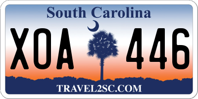SC license plate XOA446