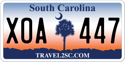 SC license plate XOA447