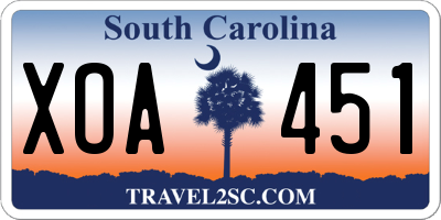 SC license plate XOA451