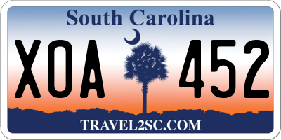 SC license plate XOA452