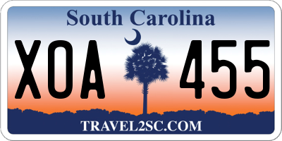 SC license plate XOA455