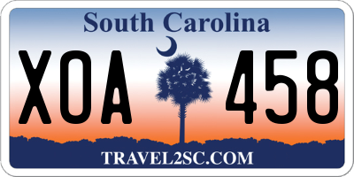 SC license plate XOA458