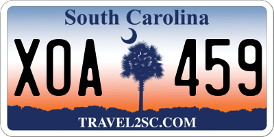 SC license plate XOA459