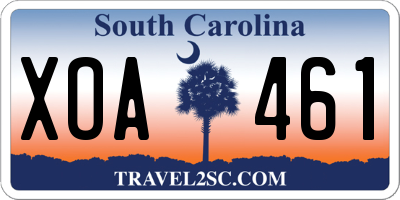 SC license plate XOA461