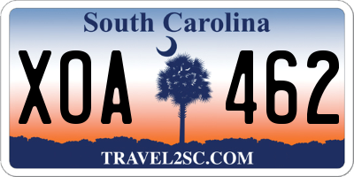 SC license plate XOA462