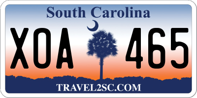 SC license plate XOA465