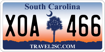 SC license plate XOA466