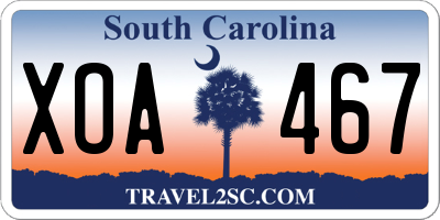 SC license plate XOA467