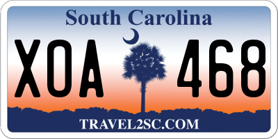 SC license plate XOA468