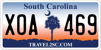 SC license plate XOA469