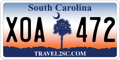SC license plate XOA472