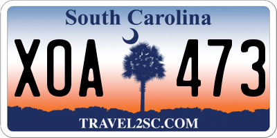 SC license plate XOA473
