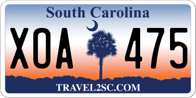 SC license plate XOA475