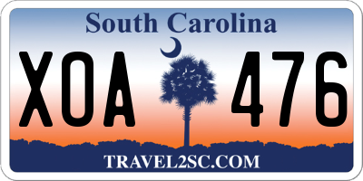 SC license plate XOA476