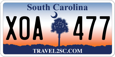 SC license plate XOA477